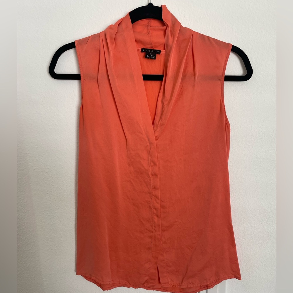Theory 100% silk sleeveless blouse